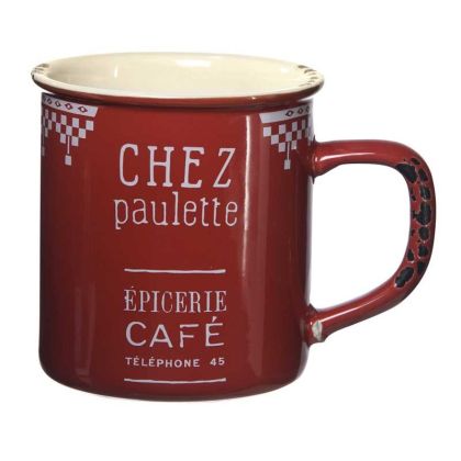 Mug Chez Paulette rouge 360ml.