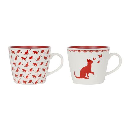 Set of 2 cups LE CHAT BURGUNDY 350ml.
