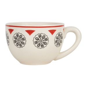 Tea  cup &saucer ROSETTE GREY+RED 