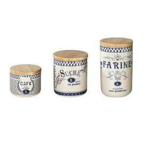 Box of 3 spices jars Leontine Blue