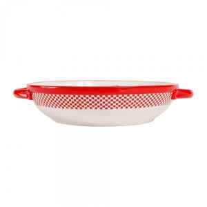 Round oven dish CARREAU RED