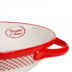 Round oven dish CARREAU RED