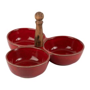 Triple cereal bowl SUZANNE RED 