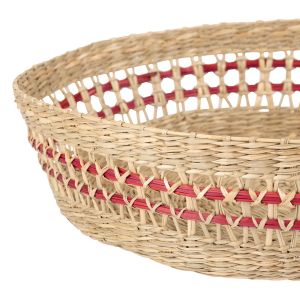 Basket DAMIER NAT+RED 