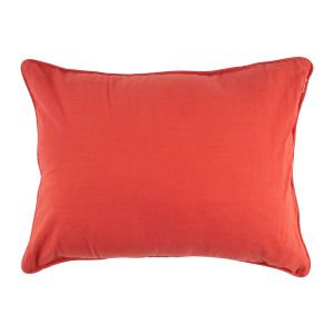 Rectangular cushion ROSETTE DARK GREY+RED 40X30cm.