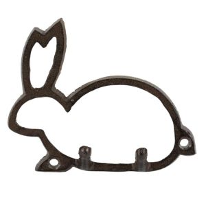 Rabbit hook LA CAMPAGNE BROWN 13X10.5X2.5cm.