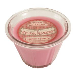 Gourmet candle Macaron framboise  pink