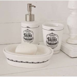 Soap dispenser Grand bain white+black D8 x Н18cm.
