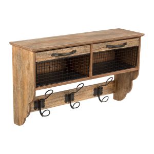 Coat rack 2 drawers with 3 hooks GASPARD