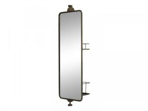 Mirror  Des étagères antique brass 25x17xH80cm.
