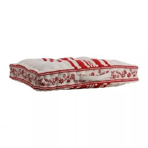Box cushion TAPISSIER NAT+RED 60х61H10cm.