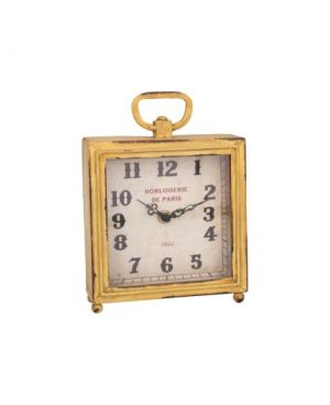 Clock Jaune antique 15.5x20x5cm.
