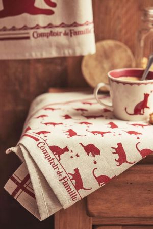 Kitchen towel  BUTTERFLY CHAT BURGUNDY 50X70cm.