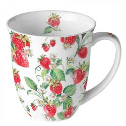Чаша Mug 0.400ml.-D10 xH10,5cm. Garden Strawberries.