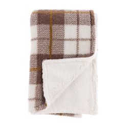 Одеяло TARTAN IN BEIGE 140x170cm. SHERPA 430GSM.