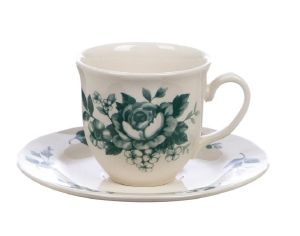 Чашка с чинийка за чай SPLENDOR GREEN 240ml.-15х15х9cm.