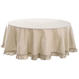Покривка кръгла FRILL D180cm.  BEIGE с 10cm.волан.