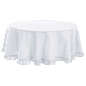 Покривка кръгла FRILL D180cm.  BIANCO с 10cm.волан.
