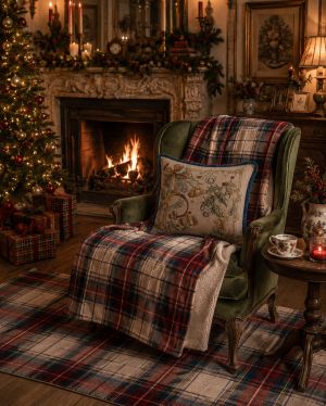 Одеяло TARTAN IN BIANCO 140x170cm.