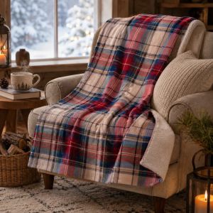Одеяло TARTAN IN BIANCO 140x170cm.