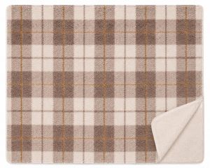 Одеяло TARTAN IN BEIGE 160x200cm. SHERPA 430GSM.