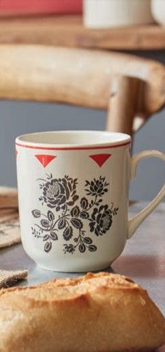 Чаша за чай ROSETTE DARK GREY+RED 