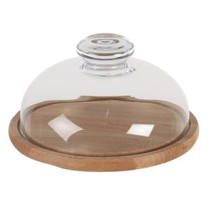 Dish with bell cover  NATURAL D25cm.